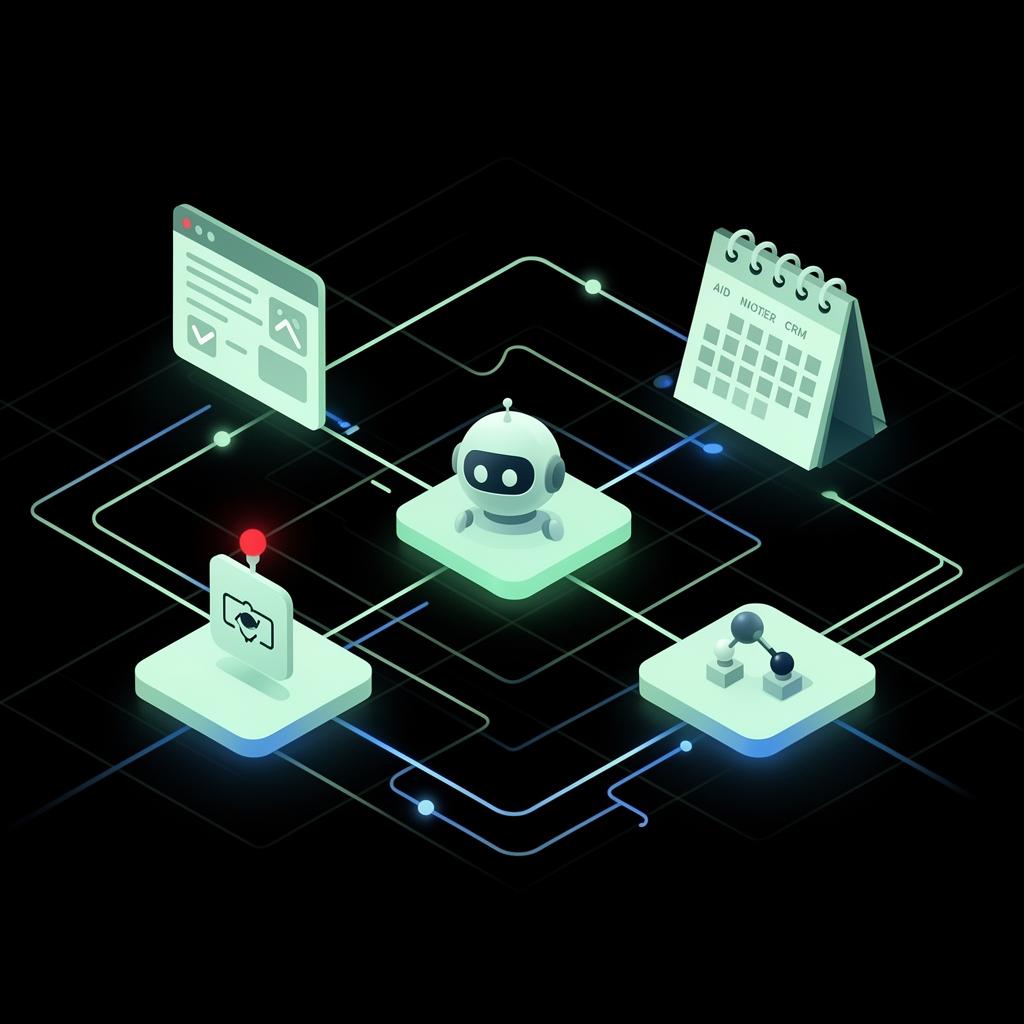 Connected system of CRM, AI follow-up, calendar, and pipeline tracking